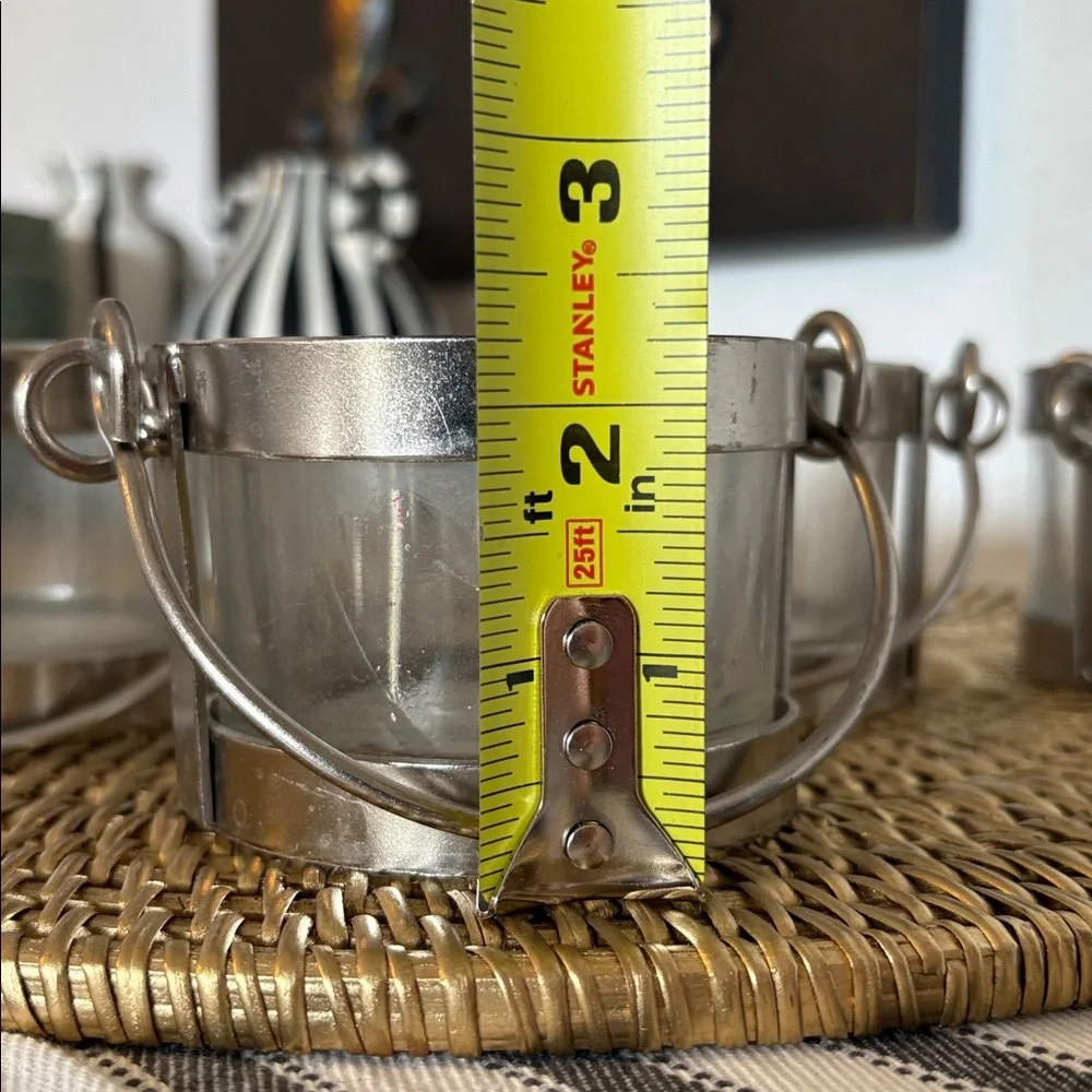 Vintage 2006 Target Metal And Glass Tea Light Candleholders, Set Of 4